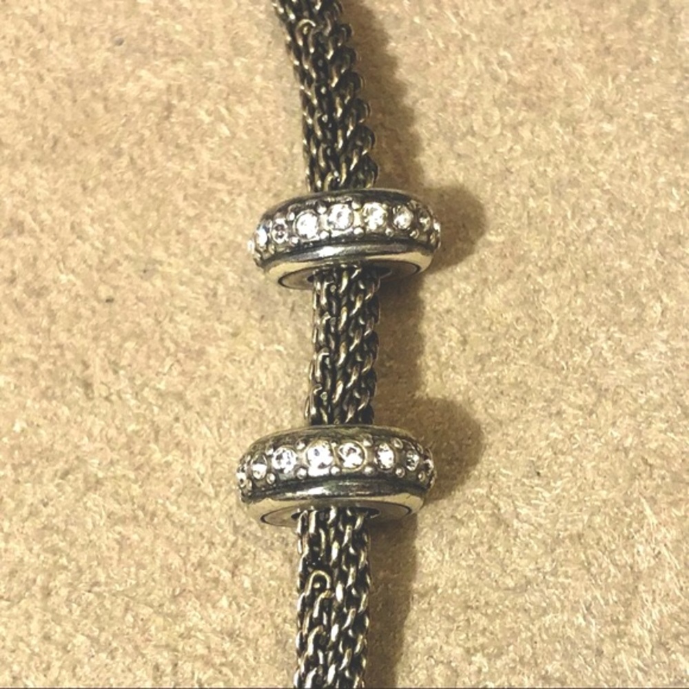 🆕Listing! Two Brighton Stardust Thin Stopper beads Silver with Clear crystals